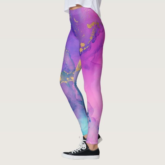 Paint Spritzer Cotton Candy Fields Leggings (Links)