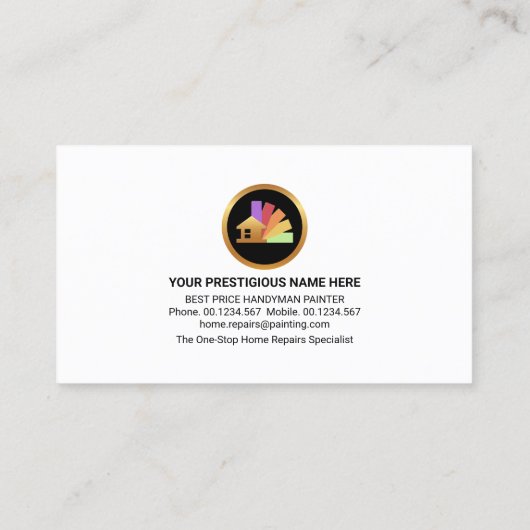 Paint-Spritzer der weißen Wand Visitenkarte (Rückseite)