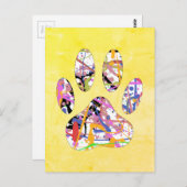 Paint Spritzer Dog Paw Druckkunst Postkarte (Vorne/Hinten)