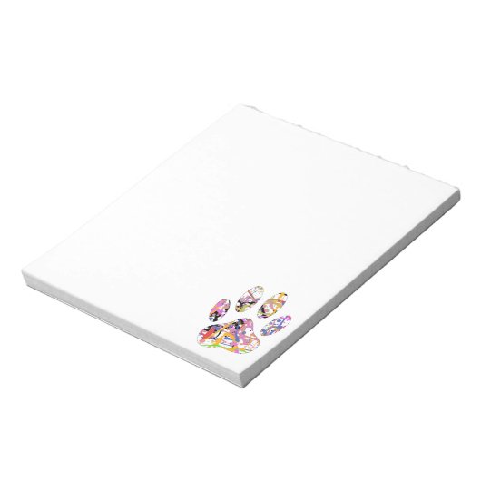 Paint Spritzer Dog Paw Print Custom Notizblock (Rotiert)