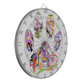 Paint Spritzer Dog Paw Print Dartscheibe (Vorderseite Links)