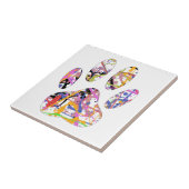 Paint Spritzer Dog Paw Print Fliese (Seite)