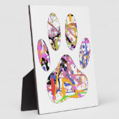 Paint Spritzer Dog Paw Print Fotoplatte (Seite)