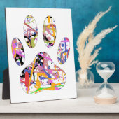 Paint Spritzer Dog Paw Print Fotoplatte (Seite)