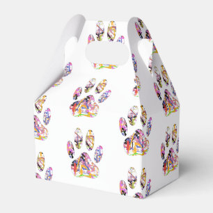 Paint Spritzer Dog Paw Print Geschenkschachtel