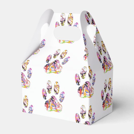 Paint Spritzer Dog Paw Print Geschenkschachtel (Vorderseite)