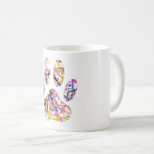 Paint Spritzer Dog Paw Print Kaffeetasse (VorderseiteRechts)