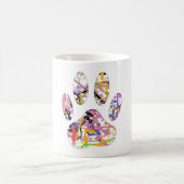 Paint Spritzer Dog Paw Print Kaffeetasse (Mittel)