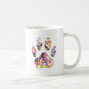Paint Spritzer Dog Paw Print Kaffeetasse