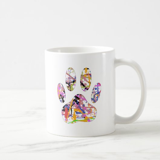 Paint Spritzer Dog Paw Print Kaffeetasse (Rechts)