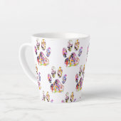 Paint Spritzer Dog Paw Print Milchtasse (Linke Ecke)