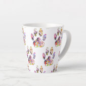 Paint Spritzer Dog Paw Print Milchtasse (Rechte Ecke)
