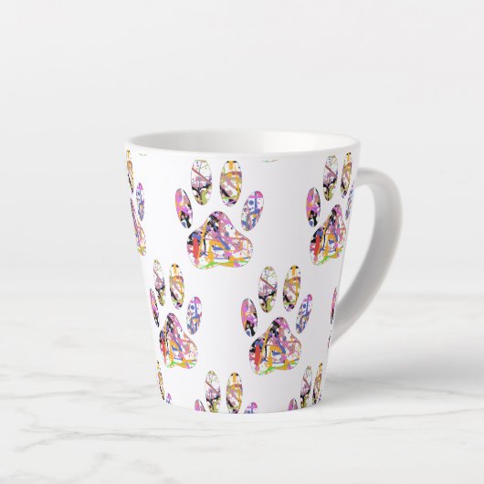 Paint Spritzer Dog Paw Print Milchtasse (Rechte Ecke)