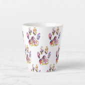 Paint Spritzer Dog Paw Print Milchtasse (Vorderseite)