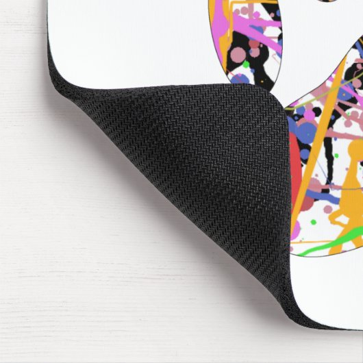 Paint Spritzer Dog Paw Print Mousepad (Ecke)
