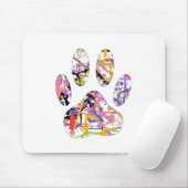 Paint Spritzer Dog Paw Print Mousepad (Mit Mouse)