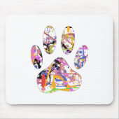Paint Spritzer Dog Paw Print Mousepad (Vorne)