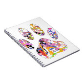 Paint Spritzer Dog Paw Print Notizblock (Rechte Seite)