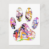 Paint Spritzer Dog Paw Print Postkarte (Vorderseite)