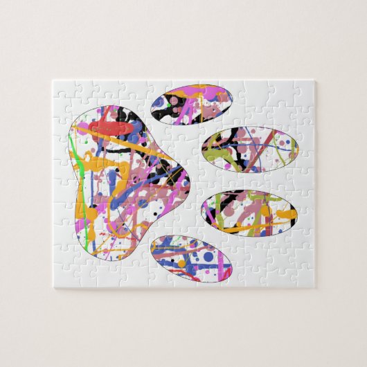Paint Spritzer Dog Paw Print Puzzle (Horizontal)