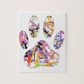 Paint Spritzer Dog Paw Print Puzzle (Vertikal)