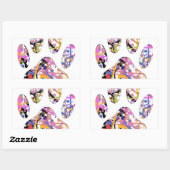 Paint Spritzer Dog Paw Print Rechteckiger Aufkleber (Blatt)