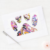 Paint Spritzer Dog Paw Print Rechteckiger Aufkleber (Umschlag)