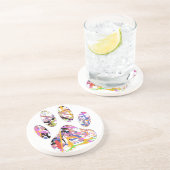 Paint Spritzer Dog Paw Print Sandstein Untersetzer (Seite)