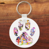 Paint Spritzer Dog Paw Print Schlüsselanhänger (Vorderseite)