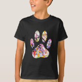 Paint Spritzer Dog Paw Print T-Shirt (Vorderseite)
