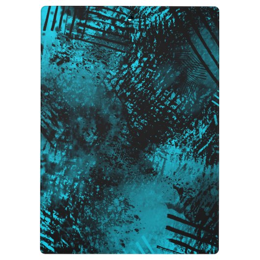 Paint Spritzer Effect Blue & Black Klemmbrett (Rückseite)
