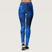 Paint Spritzer Effect Blue & Black Leggings (Rückseite)