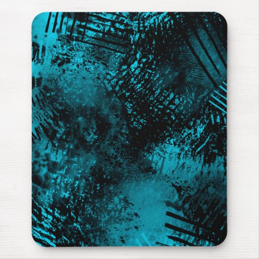 Paint Spritzer Effect Blue & Black Mousepad (Vorne)