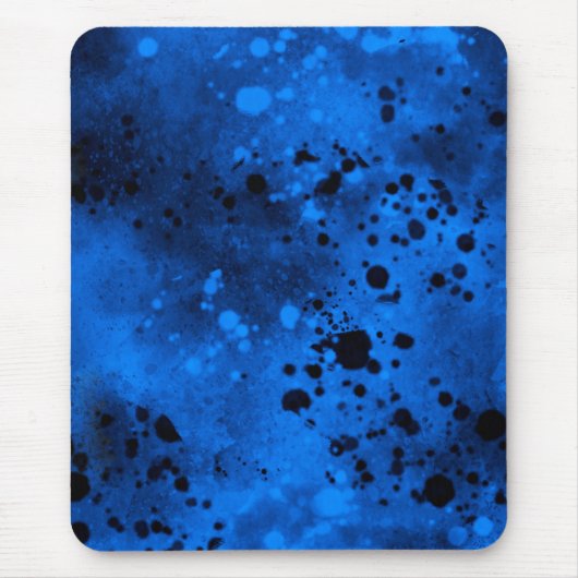 Paint Spritzer Effect Blue & Black Mousepad (Vorne)