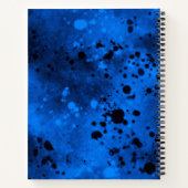 Paint Spritzer Effect Blue & Black Notizblock (Rückseite)