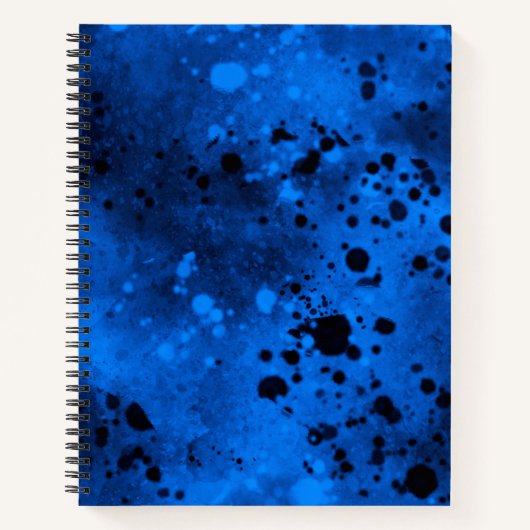 Paint Spritzer Effect Blue & Black Notizblock (Vorderseite)