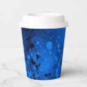 Paint Spritzer Effect Blue & Black Pappbecher (Rückseite)