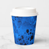 Paint Spritzer Effect Blue & Black Pappbecher (Vorderseite)