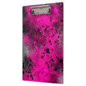 Paint Spritzer Effect Pink & Black Klemmbrett (Links)