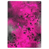 Paint Spritzer Effect Pink & Black Klemmbrett (Rückseite)