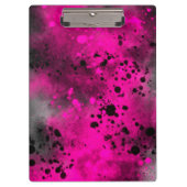 Paint Spritzer Effect Pink & Black Klemmbrett (Vorderseite)