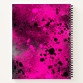 Paint Spritzer Effect Pink & Black Notizblock (Rückseite)