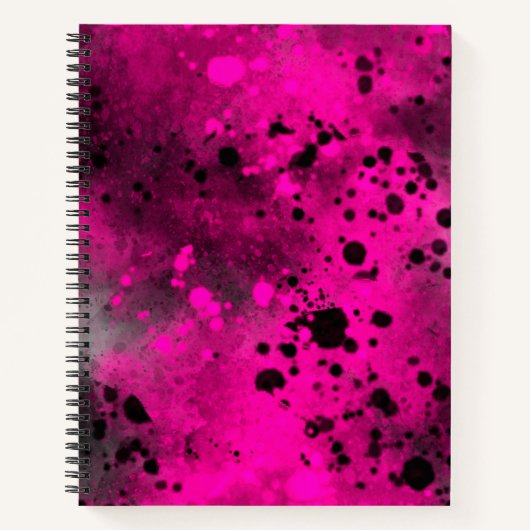 Paint Spritzer Effect Pink & Black Notizblock (Vorderseite)