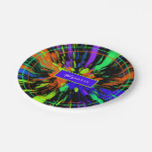 Paint Spritzer Farbenfrohe Nebel Custom Pappteller (Schrägansicht)