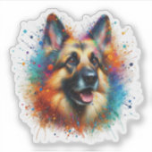 Paint Spritzer German Shepherd Aufkleber (Vorderseite)