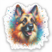 Paint Spritzer German Shepherd Aufkleber (Vorderseite)