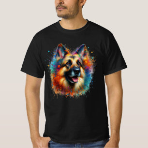 Paint Spritzer German Shepherd T-Shirt