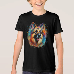 Paint Spritzer German Shepherd Tri-Blend Shirt