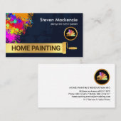 Paint Spritzer Gold Roller Pinselstrich Visitenkarte (Vorne/Hinten)