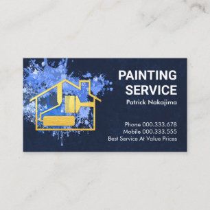 Paint Spritzer Gold Zuhause Brush Visitenkarte